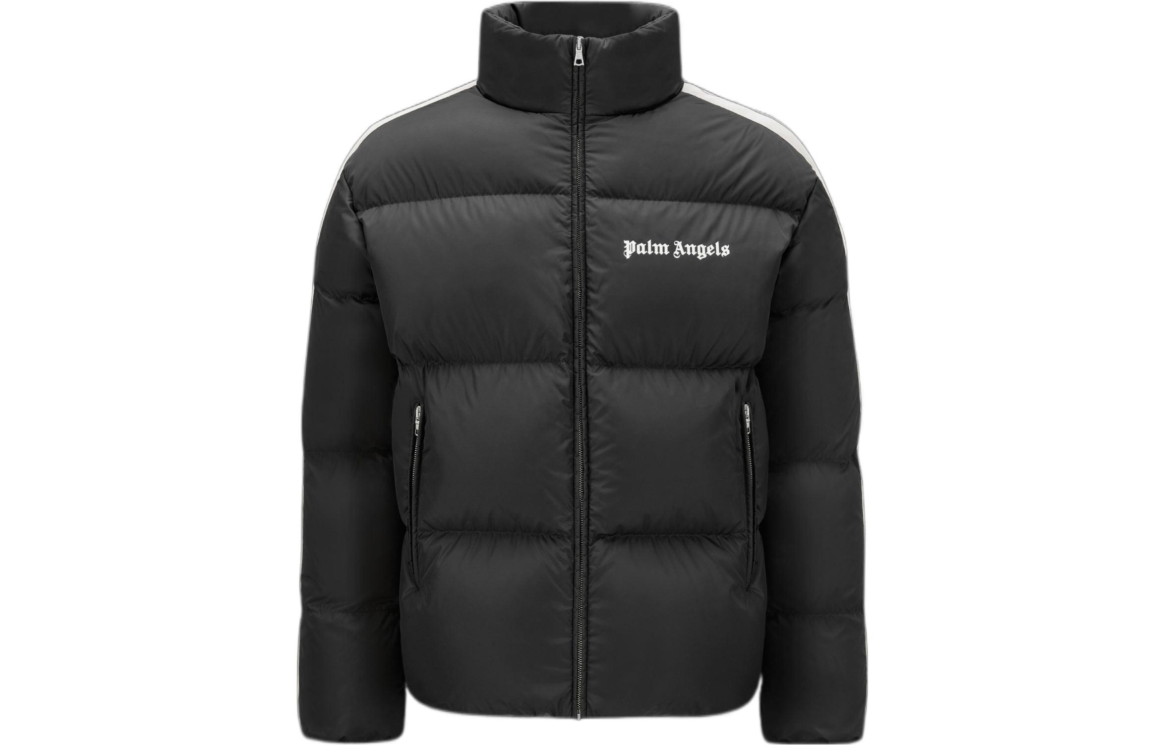 MONCLER GENIUS x Palm Angels FW22 Rodman Logo Striped Puffer Jacket Black Unisex H209L1A00016M2563999