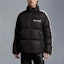 Shop 몽클레르 지니어스 x 팜엔젤스 FW22 로드맨 로고 스트라이프 패딩 재킷 블랙 유니섹스 H209L1A00016M2563999