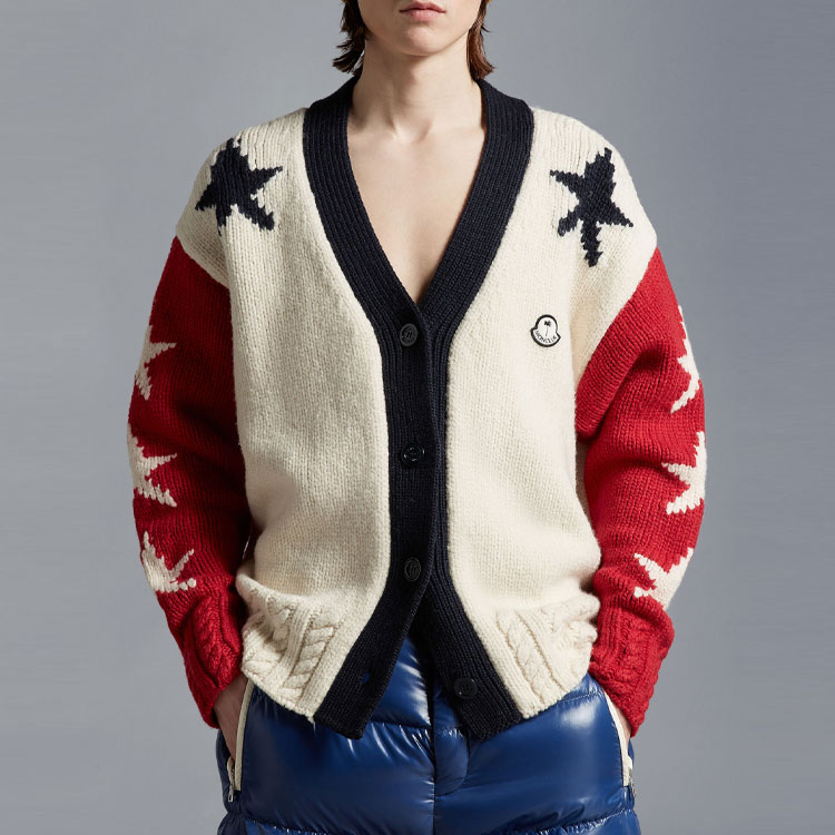 Lookbook モンクレール ジーニアス x パームエンジェルス FW22 スター ジャカード Vネック セーター ユニセックス H209L9B00002M2346047