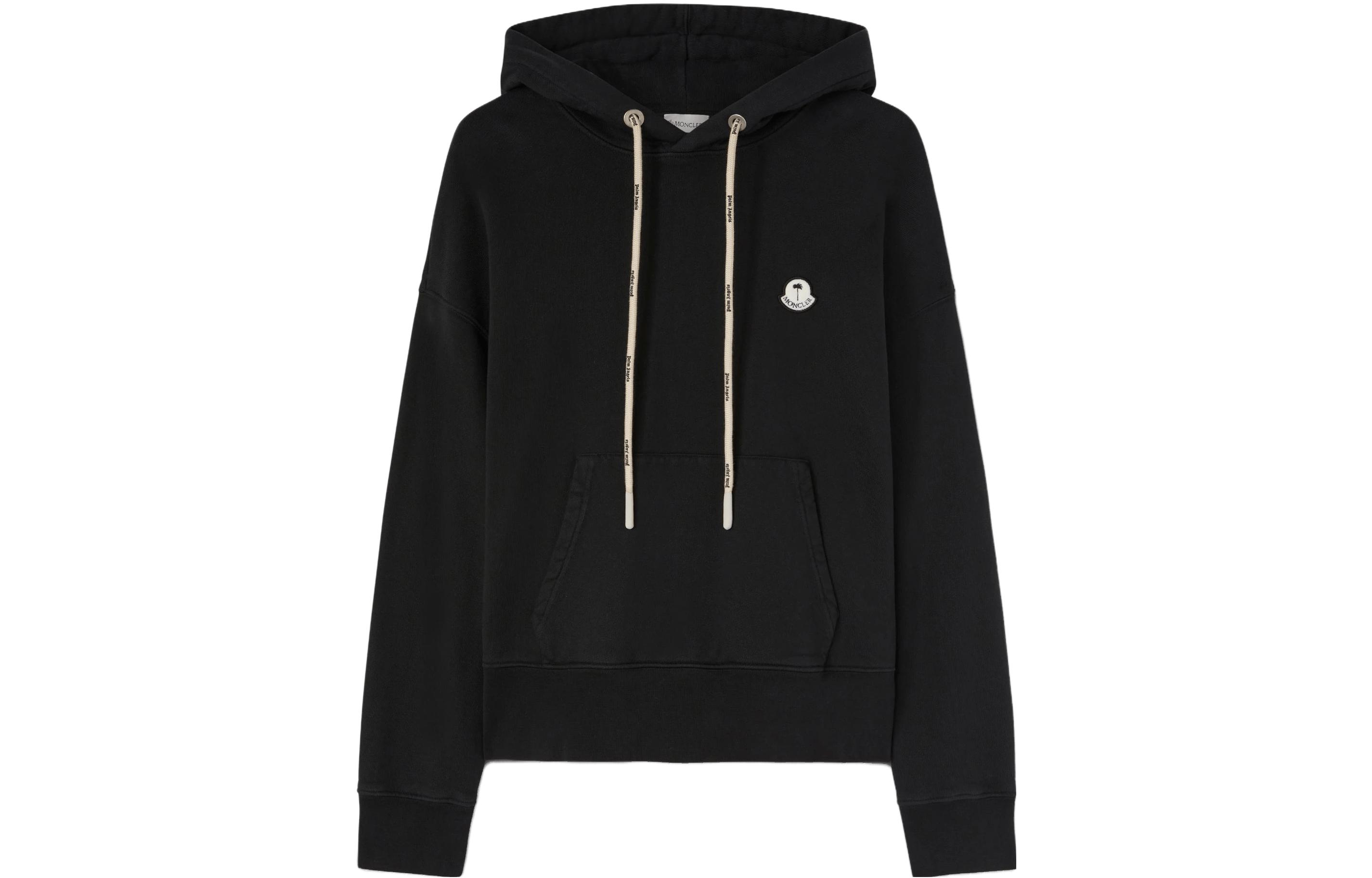 MONCLER GENIUS PALM ANGELS FW23 Logo Drawstring Hoodie Unisex Black. I209L8G00011M2513999 圖 2