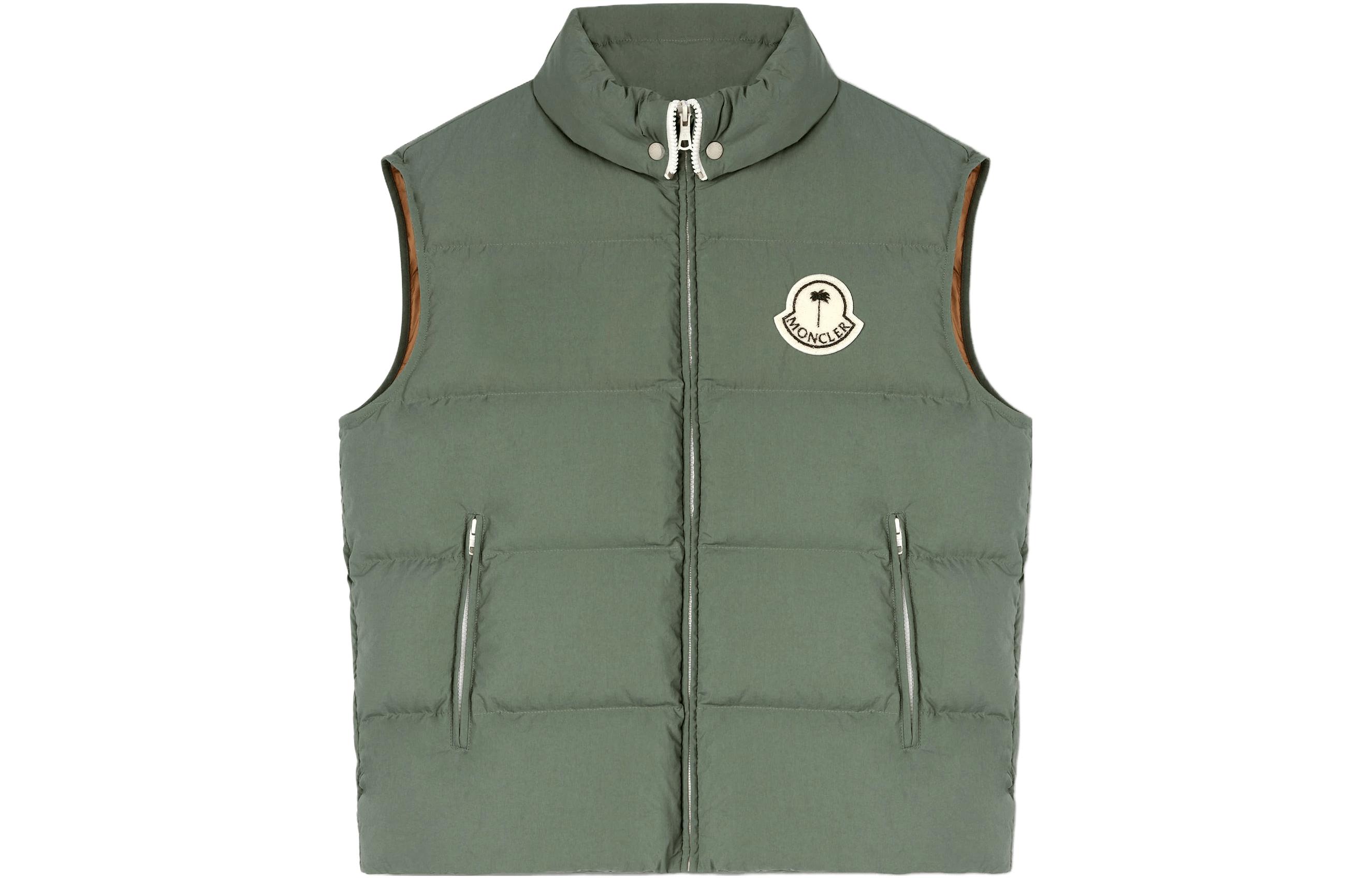 MONCLER GENIUS PALM ANGELS FW23 Logo Nylon Vest Green Unisex Retro Design I209L1A00013M3377855 圖 2