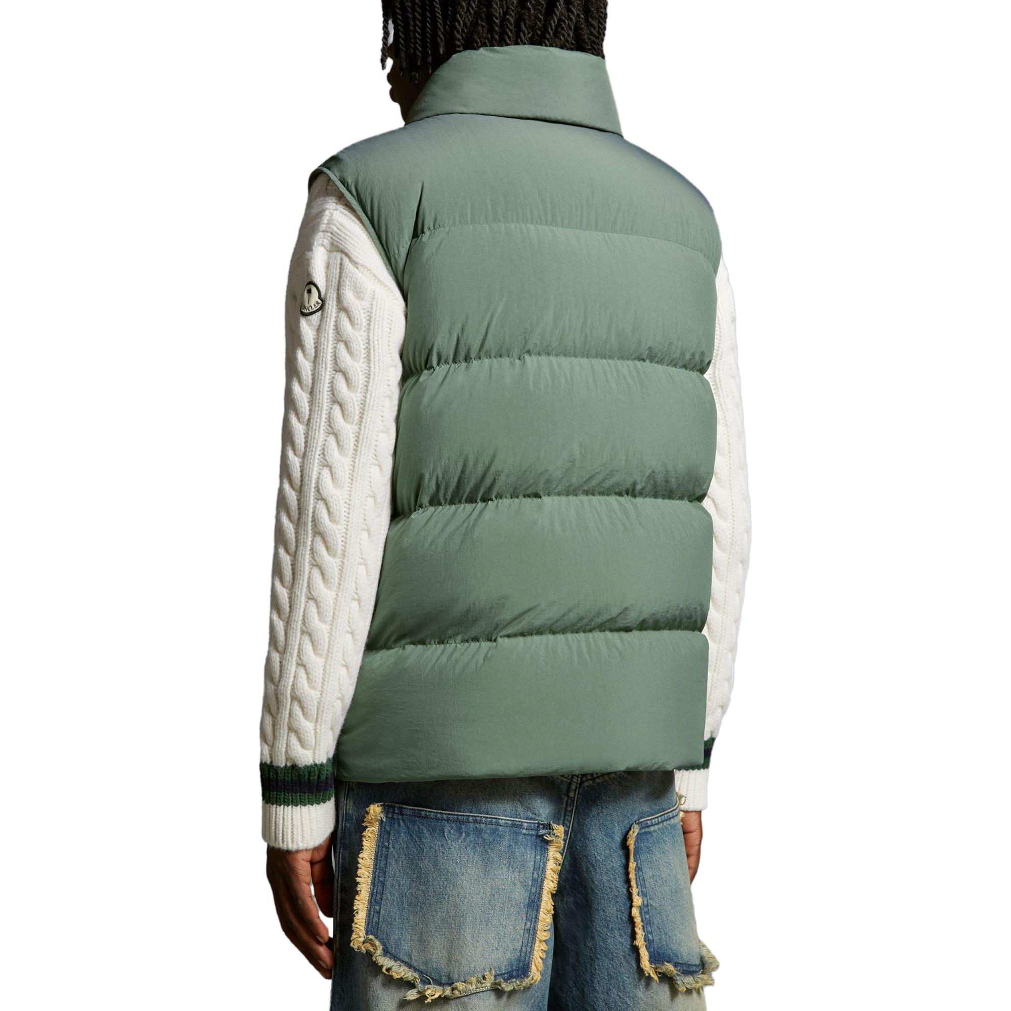 MONCLER GENIUS PALM ANGELS FW23 Logo Nylon Vest Green Unisex Retro Design I209L1A00013M3377855 圖 4