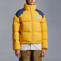 Shop MONCLER GENIUS x PALM ANGELS FW23 Retro Puffer Jacket Unisex Yellow/Blue. I209L1A00017M3377F17