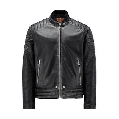 MONCLER GENIUS PALM ANGELS FW23 Unisex Black Leather Down Jacket. I209L1A00009M3477999