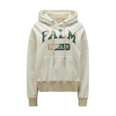 MONCLER GENIUS PALM ANGELS FW23 Vintage Logo Crack Hoodie Unisex White. I209L8G00009M3638032