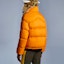 Shop 몽클레르 지니어스 x 팜 엔젤스 로고 다운 자켓 오렌지 겨울 코트 G209L1A00002M1354306