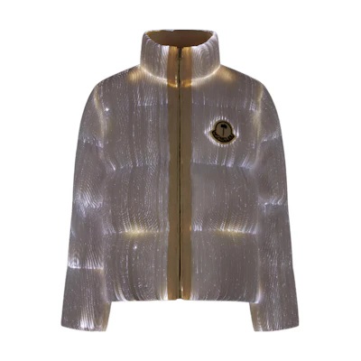 MONCLER GENIUS Palm Angels Maya White Unisex Down Jacket Short Stand Collar H20961A00010M2847001