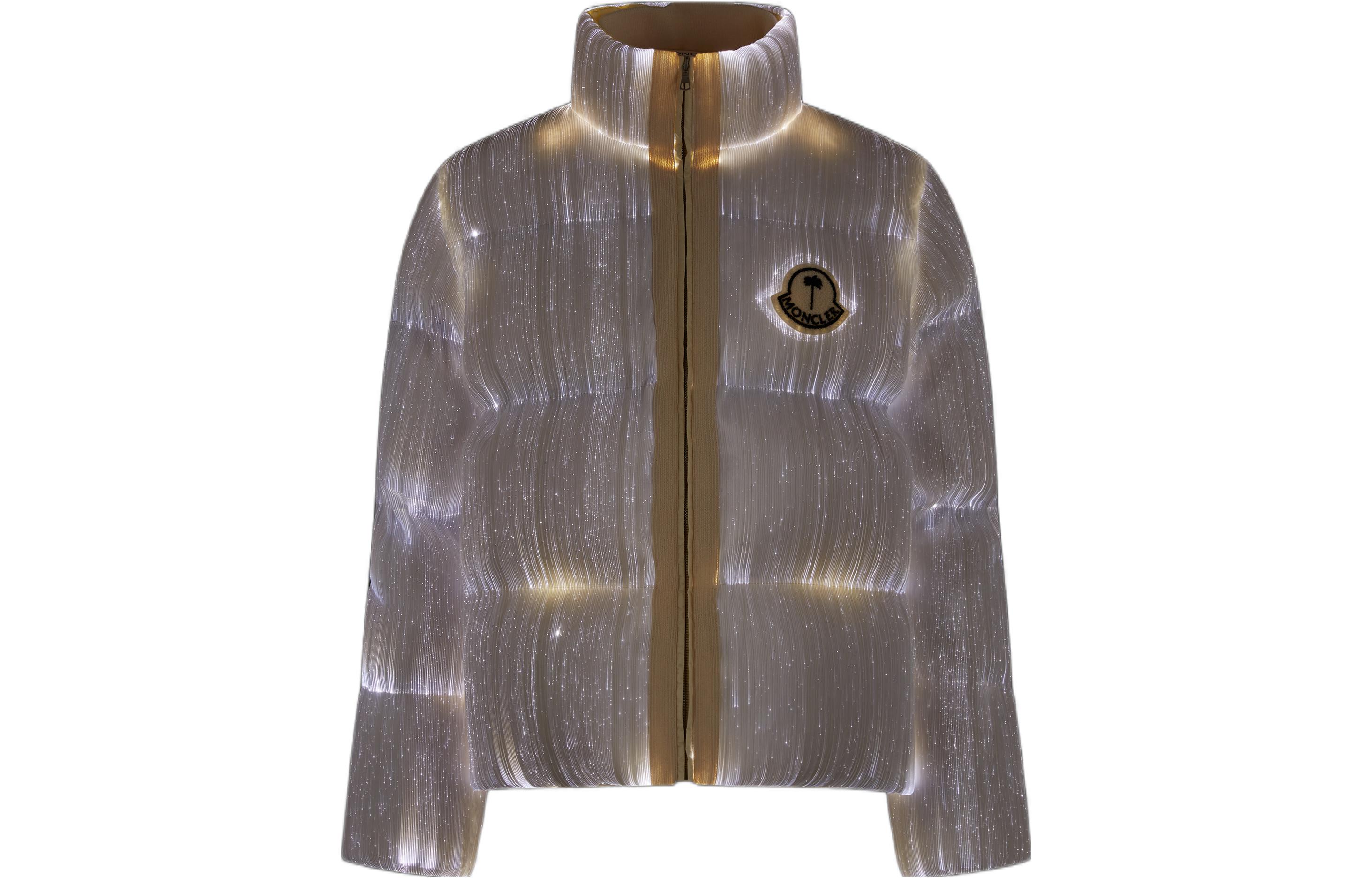 Order MONCLER GENIUS x Palm Angels Maya White Unisex Down Jacket Short Stand Collar H20961A00010M2847001