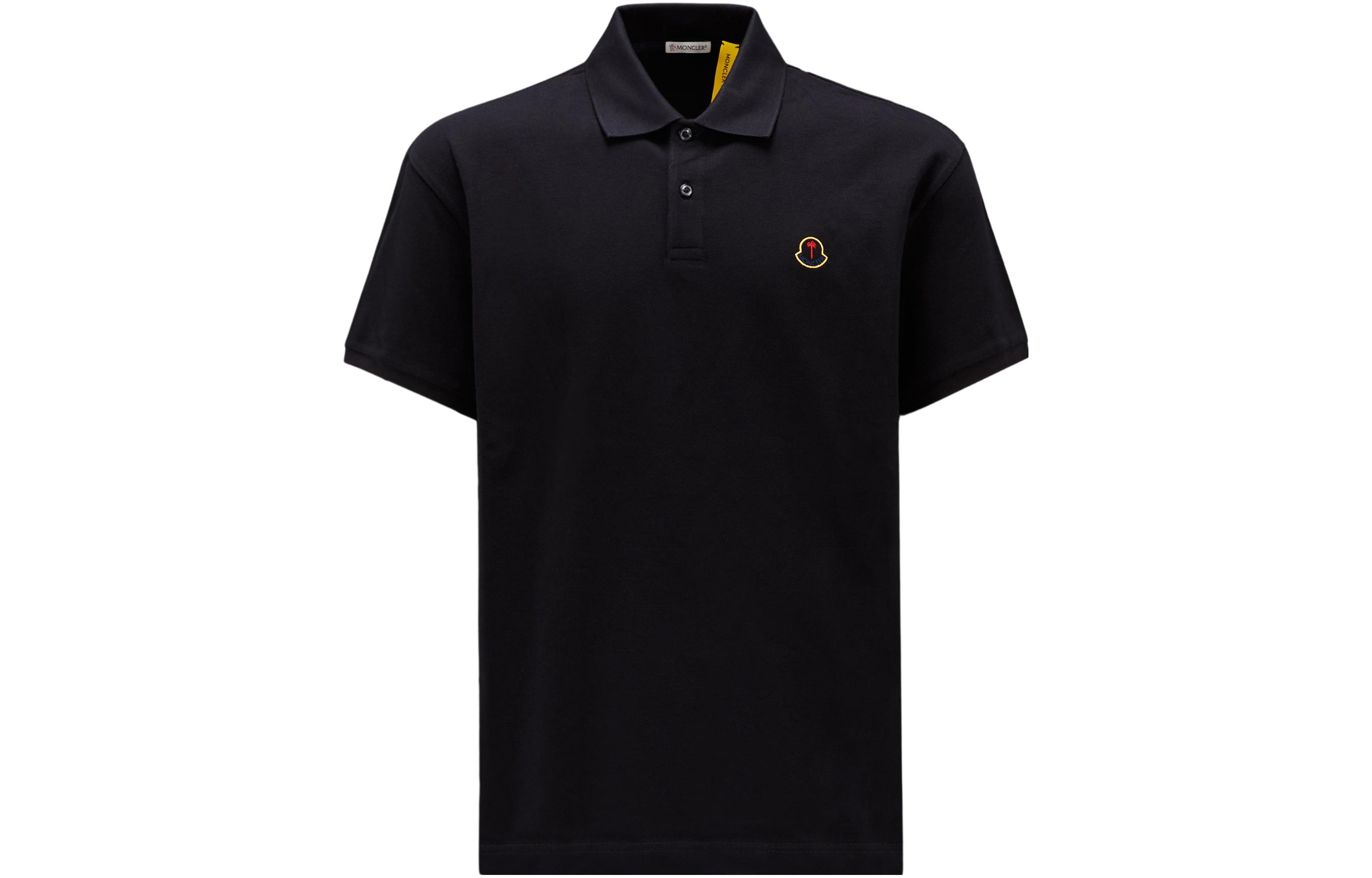 MONCLER GENIUS PALM ANGELS Navy Retro Logo Cotton Polo Shirt Unisex. I209L8A00002M3588778