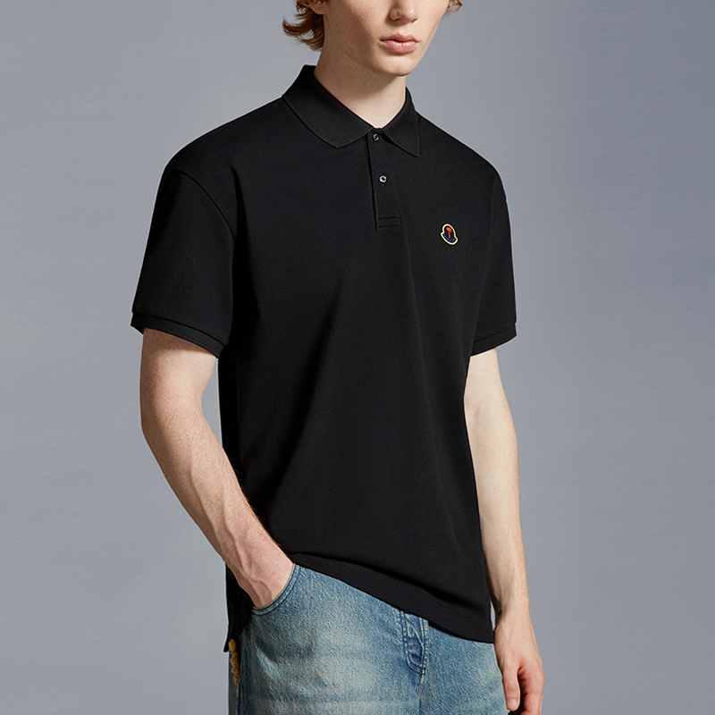 MONCLER GENIUS PALM ANGELS Navy Retro Logo Cotton Polo Shirt Unisex. I209L8A00002M3588778 圖 5