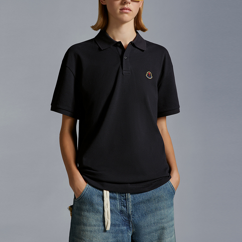 MONCLER GENIUS PALM ANGELS Navy Retro Logo Cotton Polo Shirt Unisex. I209L8A00002M3588778 圖 6
