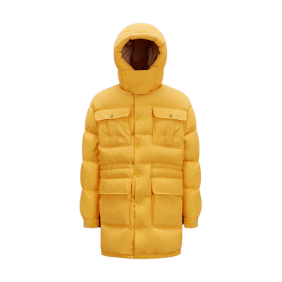MONCLER GENIUS PALM ANGELS Orange Nylon Parka Down Jacket Unisex with Pockets. I209L1C00002M3377130