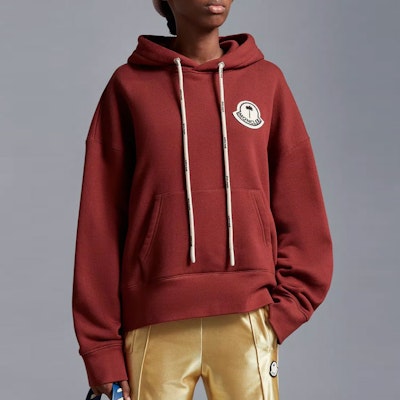 MONCLER GENIUS x PALM ANGELS Red Logo Hoodie Unisex Collaboration. H209L8G00007M2513470 Lookbook MONCLER GENIUS x PALM ANGELS Red Logo Hoodie Unisex Collaboration. H209L8G00007M2513470