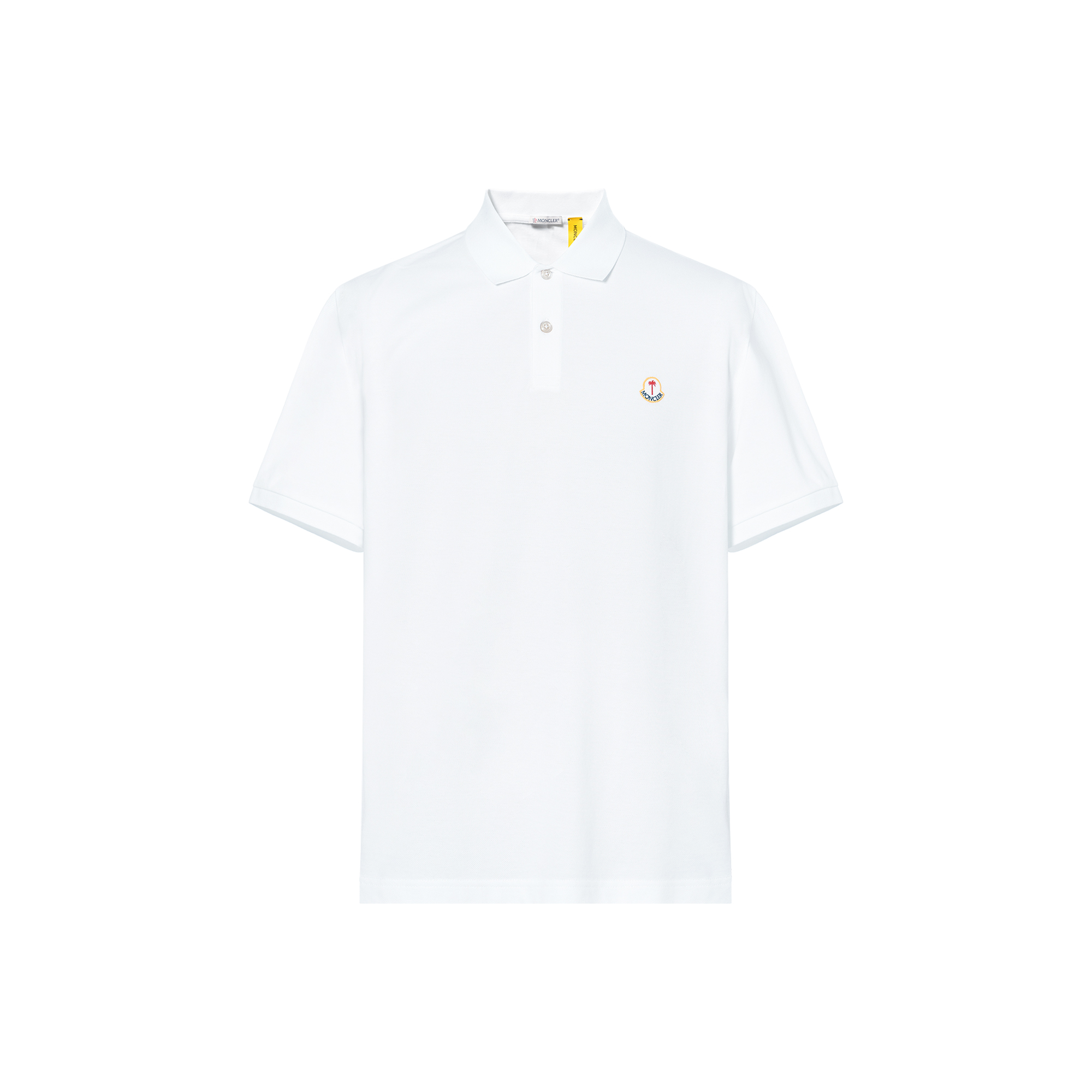 MONCLER GENIUS Palm Angels Retro Logo Cotton Polo Shirt Unisex White. I209L8A00002M3588001