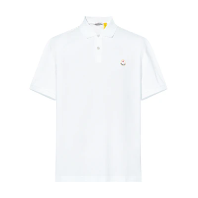 MONCLER GENIUS Palm Angels Retro Logo Cotton Polo Shirt Unisex White. I209L8A00002M3588001