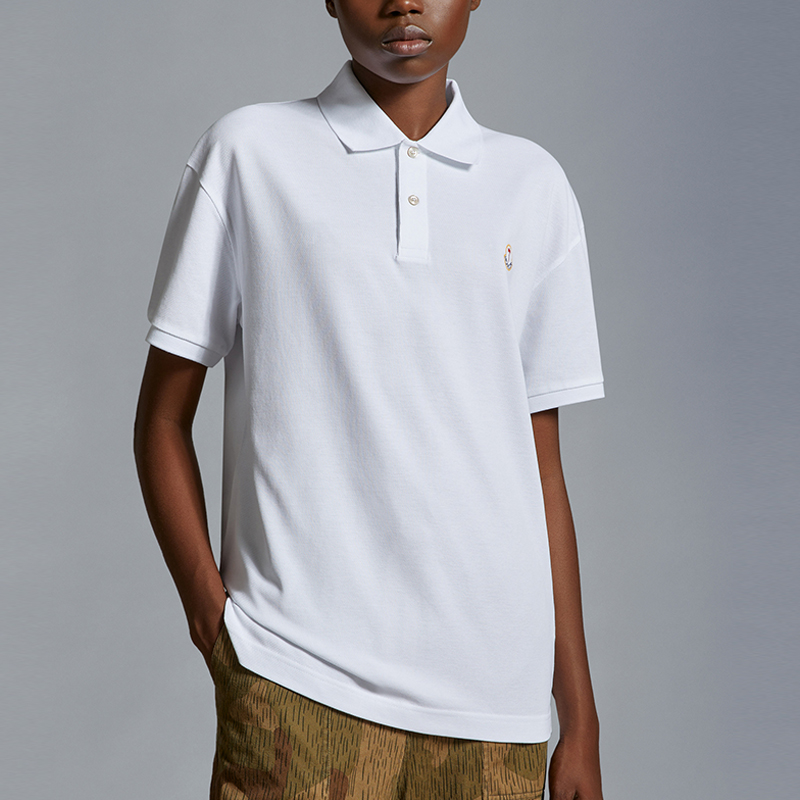 MONCLER GENIUS Palm Angels Retro Logo Cotton Polo Shirt Unisex White. I209L8A00002M3588001 圖 4