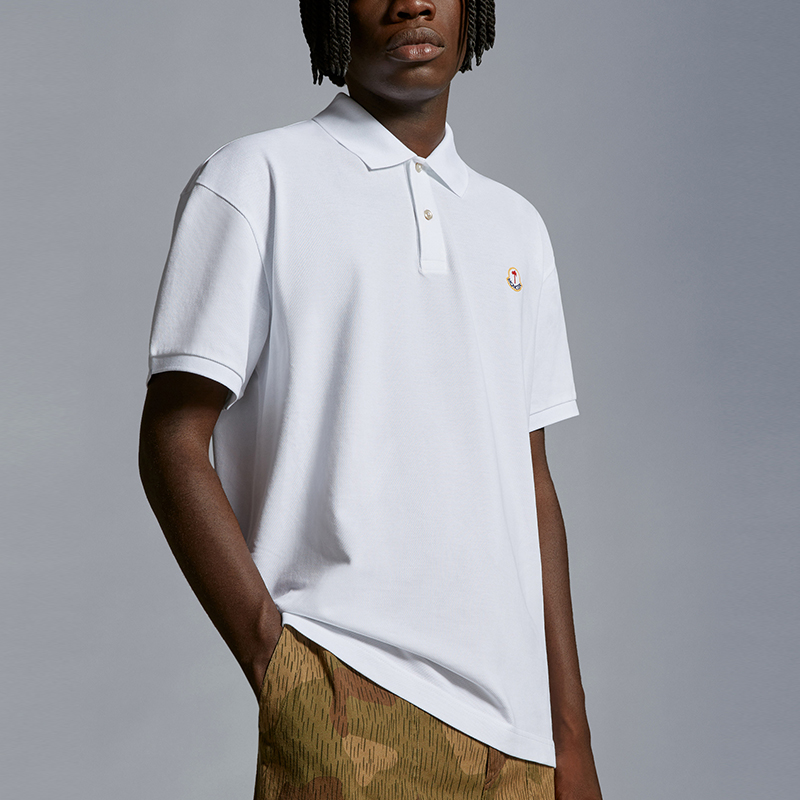 MONCLER GENIUS Palm Angels Retro Logo Cotton Polo Shirt Unisex White. I209L8A00002M3588001 圖 6
