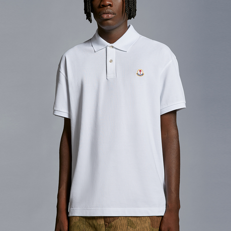 MONCLER GENIUS Palm Angels Retro Logo Cotton Polo Shirt Unisex White. I209L8A00002M3588001 圖 7