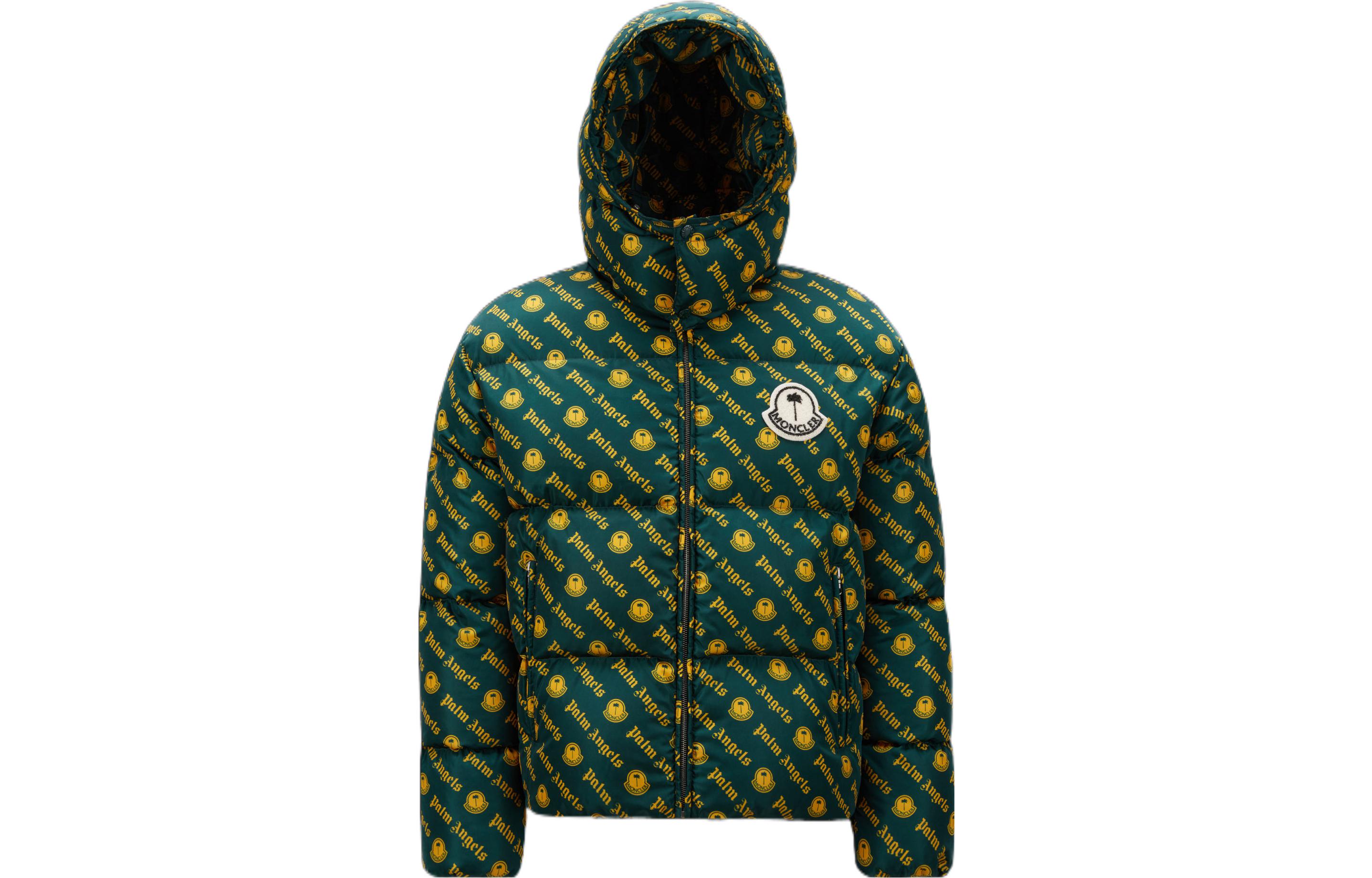 Moncler Genius x Palm Angels Thompson Logo Green Puffer Jacket Unisex Winter Style. H209L1A00018M2583F81