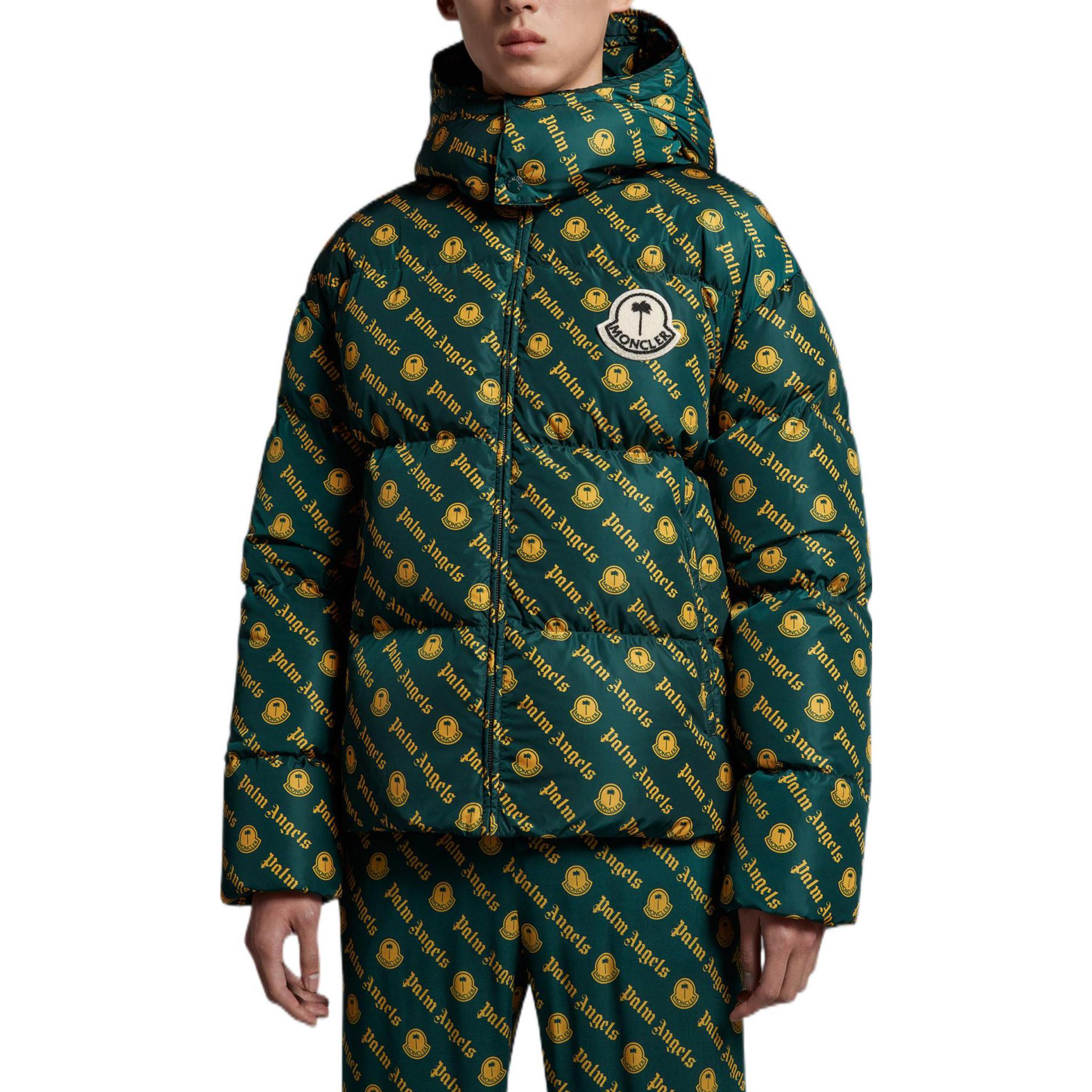 Lookbook 蒙克勒Genius x Palm Angels Thompson绿色羽绒服男女冬季款式夹克. H209L1A00018M2583F81