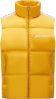 MONCLER GENIUS x Palm Angels Yellow Logo Print Puffer Vest Unisex H209L1A00015M2563125 MONCLER GENIUS x Palm Angels Yellow Logo Print Puffer Vest Unisex H209L1A00015M2563125