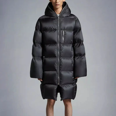 MONCLER GENIUS x RICK OWENS FW23 GIMP Hooded Long Down Jacket Unisex Black I209N1C00003M3632999 Lookbook MONCLER GENIUS x RICK OWENS FW23 GIMP Hooded Long Down Jacket Unisex Black I209N1C00003M3632999