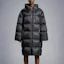 Shop MONCLER GENIUS x RICK OWENS FW23 GIMP Hooded Long Down Jacket Unisex Black I209N1C00003M3632999
