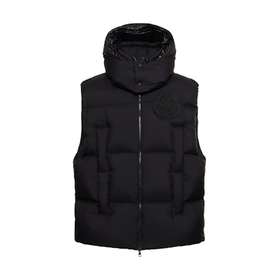 MONCLER GENIUS Roc Nation SS24 Apus Unisex Black Hooded Puffer Vest. I209W1A00005M3381999