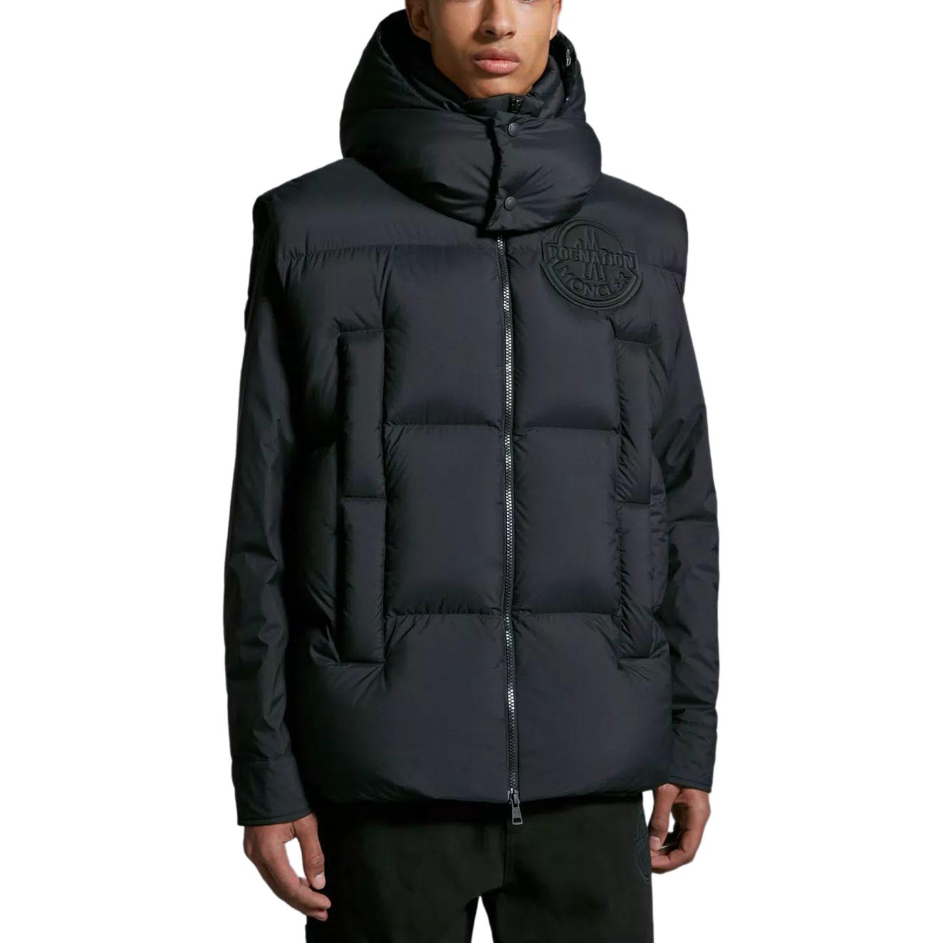 MONCLER GENIUS Roc Nation SS24 Apus Unisex Black Hooded Puffer Vest. I209W1A00005M3381999 圖 5