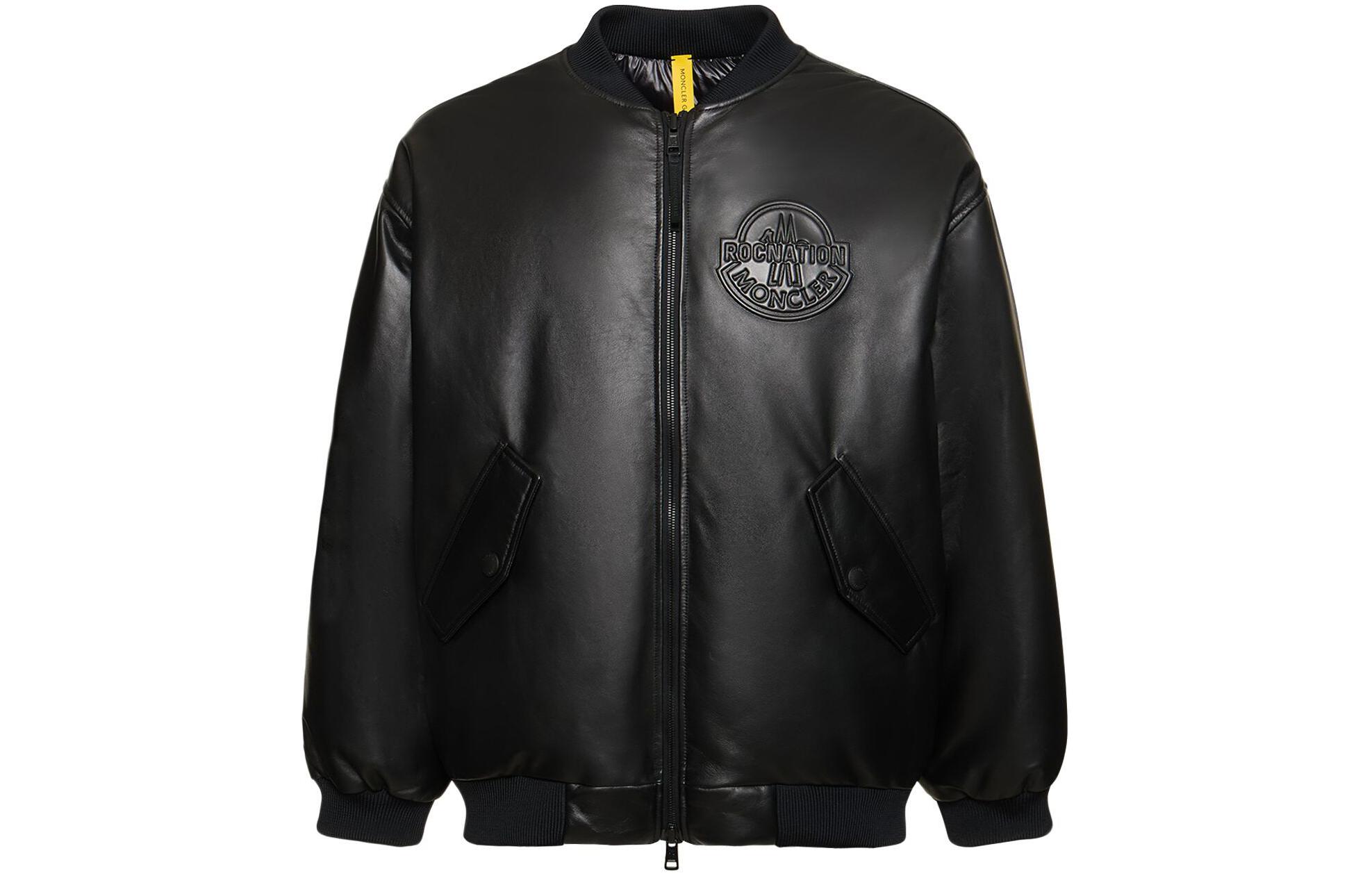 MONCLER GENIUS x Roc Nation SS24 Cassiopeia Leather Puffer Jacket Black Unisex. I209W1A00002M3384999