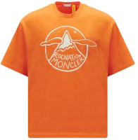 MONCLER GENIUS x Roc Nation SS24 Logo Print Crewneck T-Shirt Men’s Bright Orange. I209W8C0000689A8Y328 MONCLER GENIUS x Roc Nation SS24 Logo Print Crewneck T-Shirt Men’s Bright Orange. I209W8C0000689A8Y328