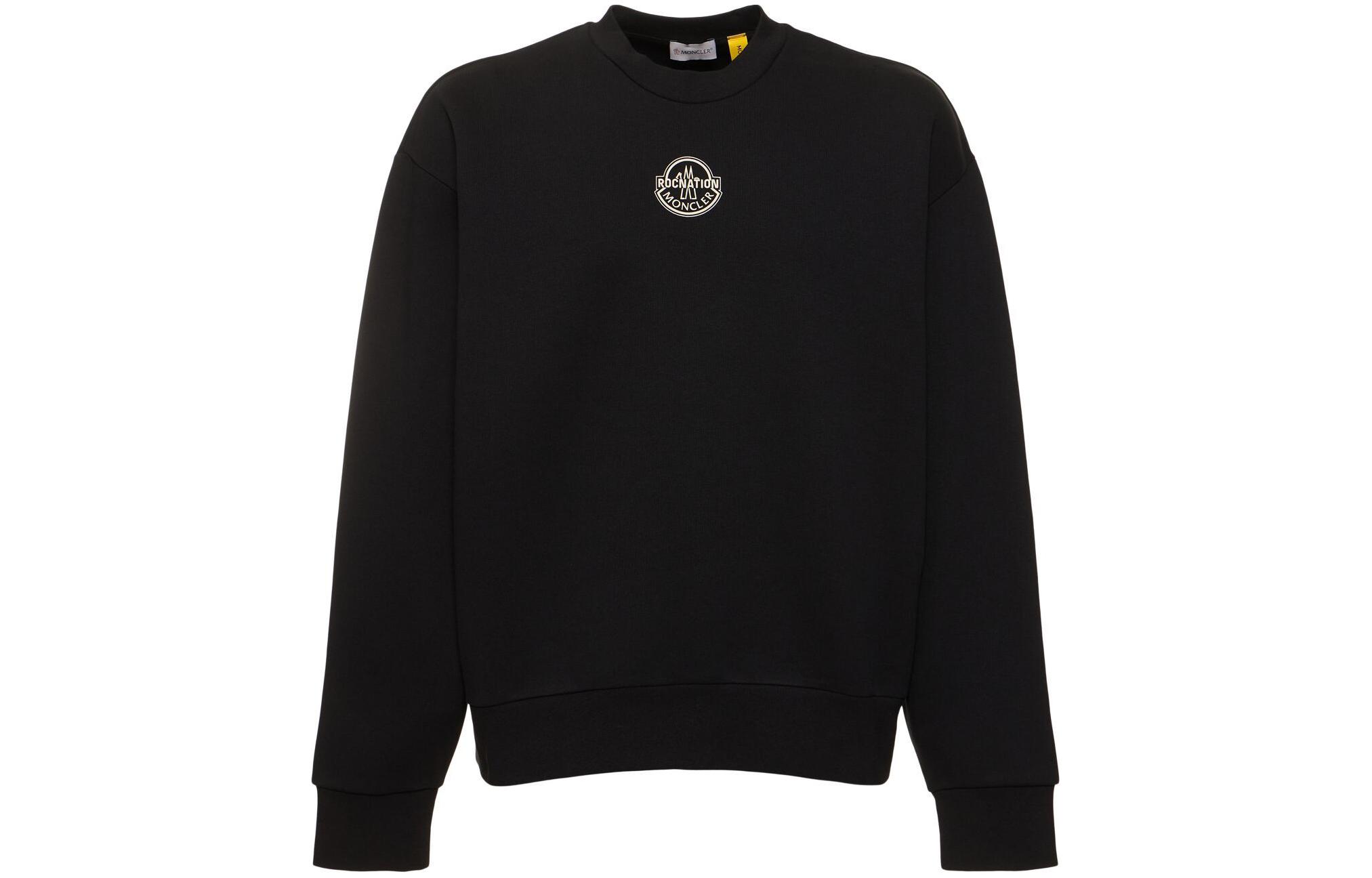 Buy MONCLER GENIUS x Roc Nation SS24 Logo Print Crewneck Sweatshirt Black Unisex. I209W8G00005809KX999