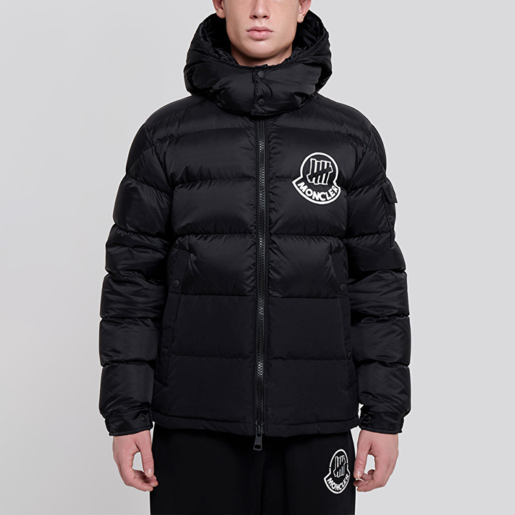 Shop MONCLER GENIUS x UNDEFEATED Logo Puffer Jacket Winter Black 1A51710C0642999