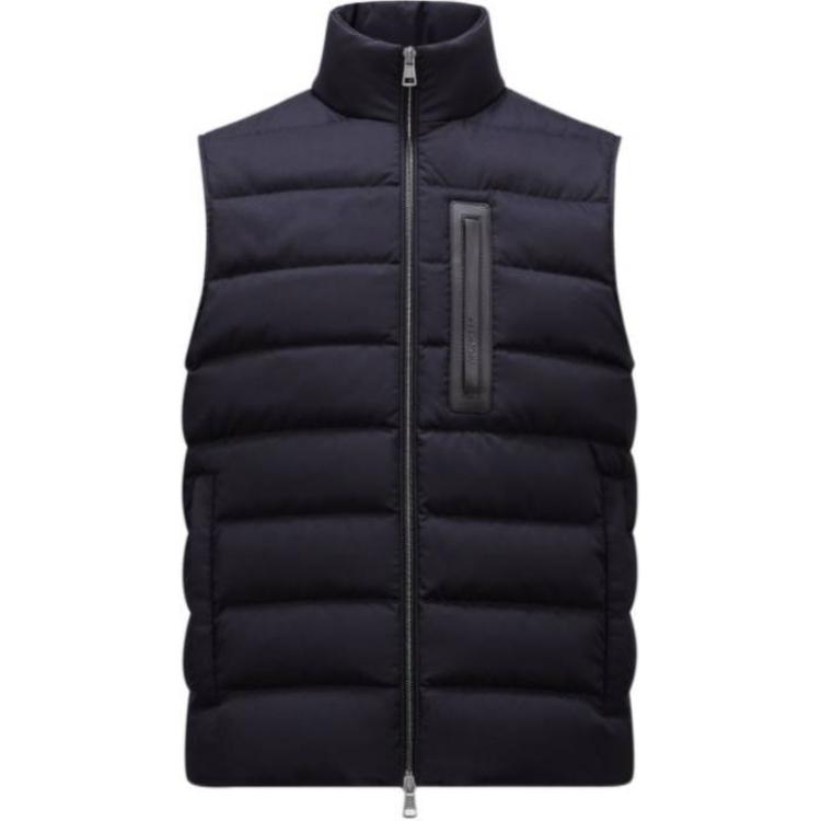 Moncler Giaf Down Gilet  Navy Blue Sleeveless Zip Vest J20911A000345971P786