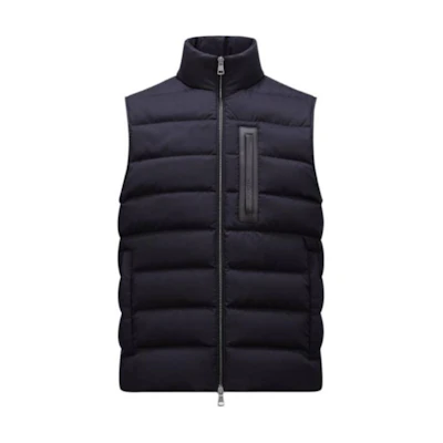 Moncler Giaf Down Gilet Navy Blue Sleeveless Zip Vest J20911A000345971P786
