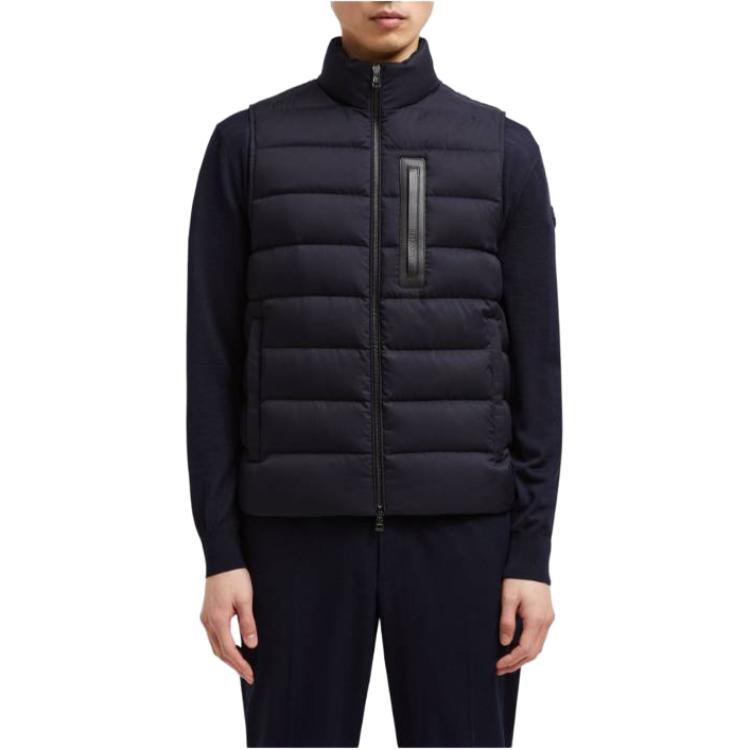 Moncler Giaf Down Gilet  Navy Blue Sleeveless Zip Vest J20911A000345971P786 圖 4