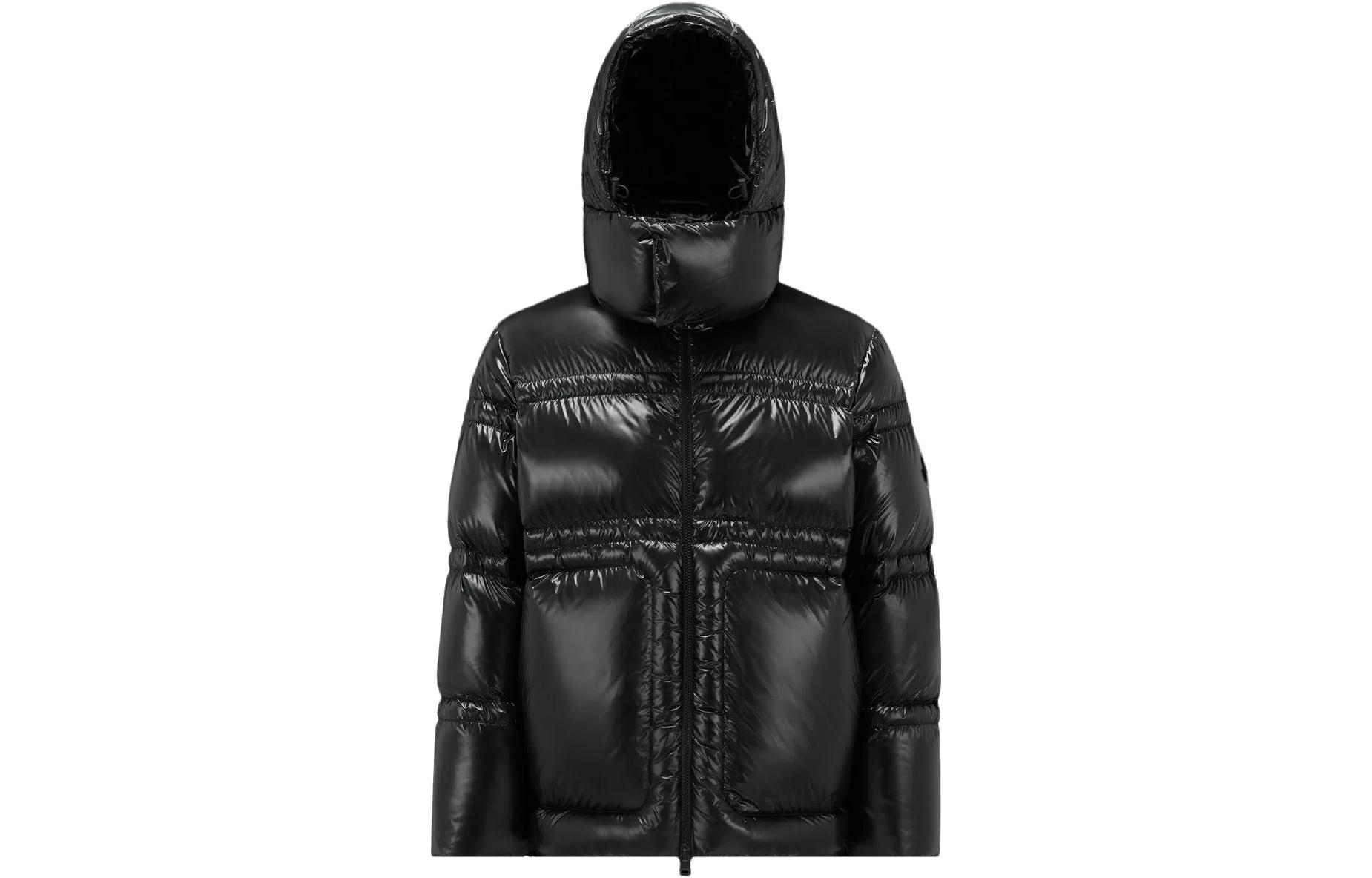 Moncler Glossy Puffer Jacket with Hood Unisex Black I20911A00011595GJ999
