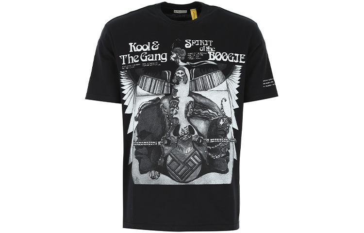 Moncler Graphic Print Crew Neck Short Sleeve T-Shirt Black 8C705108392B999