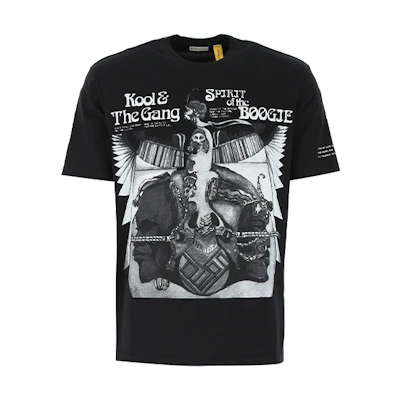 Moncler Graphic Print Crew Neck Short Sleeve T-Shirt Black 8C705108392B999