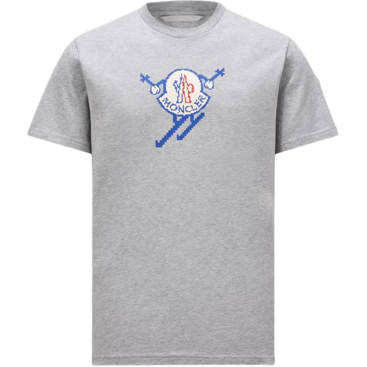 Moncler Graphic Print Crewneck Slim Fit  T-Shirt Grey. J20918C0001083927986
