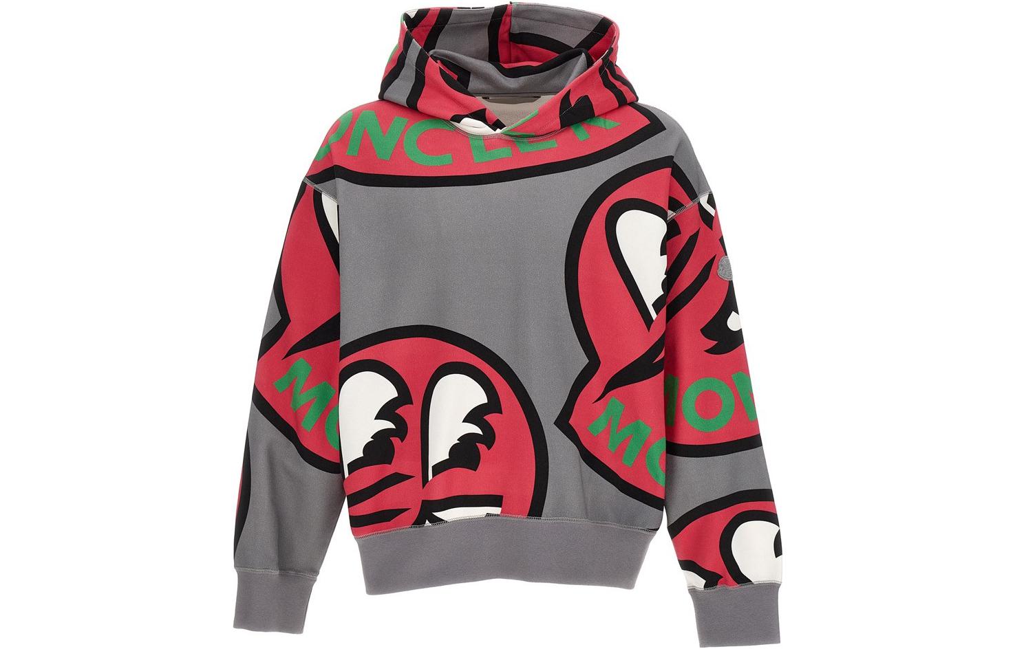 Moncler Graphic Print Pullover Hoodie Men’s Grey 8G00032M3054F95