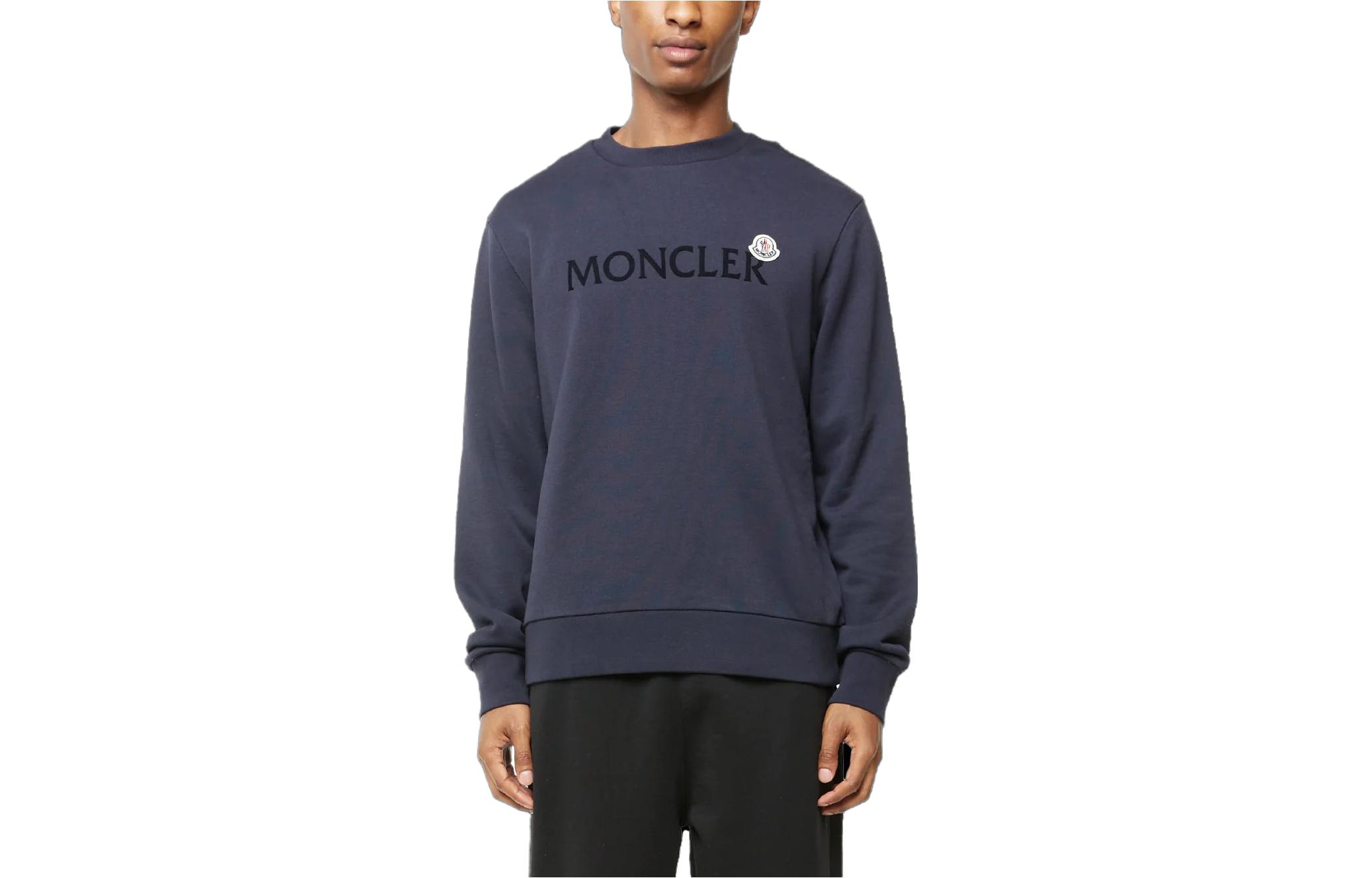 Moncler Gray Casual Oversized Crewneck Letter Print Pullover Sweatshirt 8G00048-809KR-778