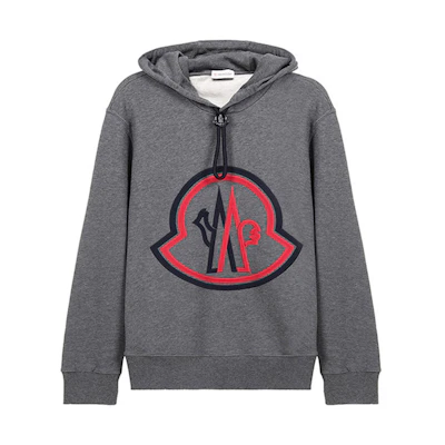 Moncler Gray Hoodie with Embroidered Logo F20918G7461080985940