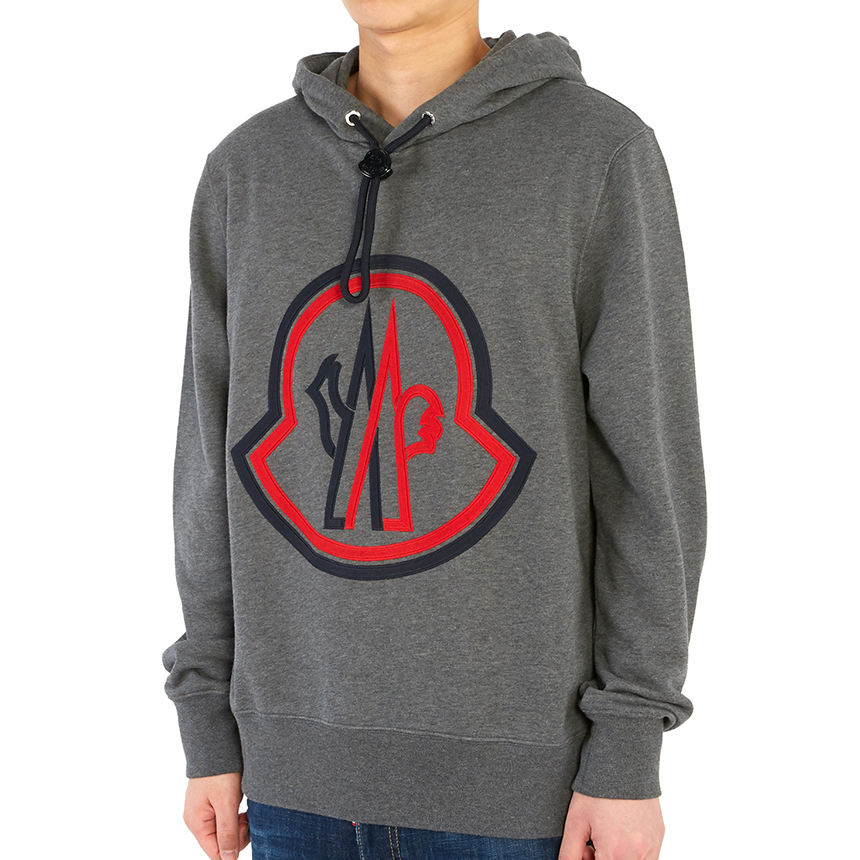 Moncler Gray Hoodie with Embroidered Logo F20918G7461080985940 圖 5
