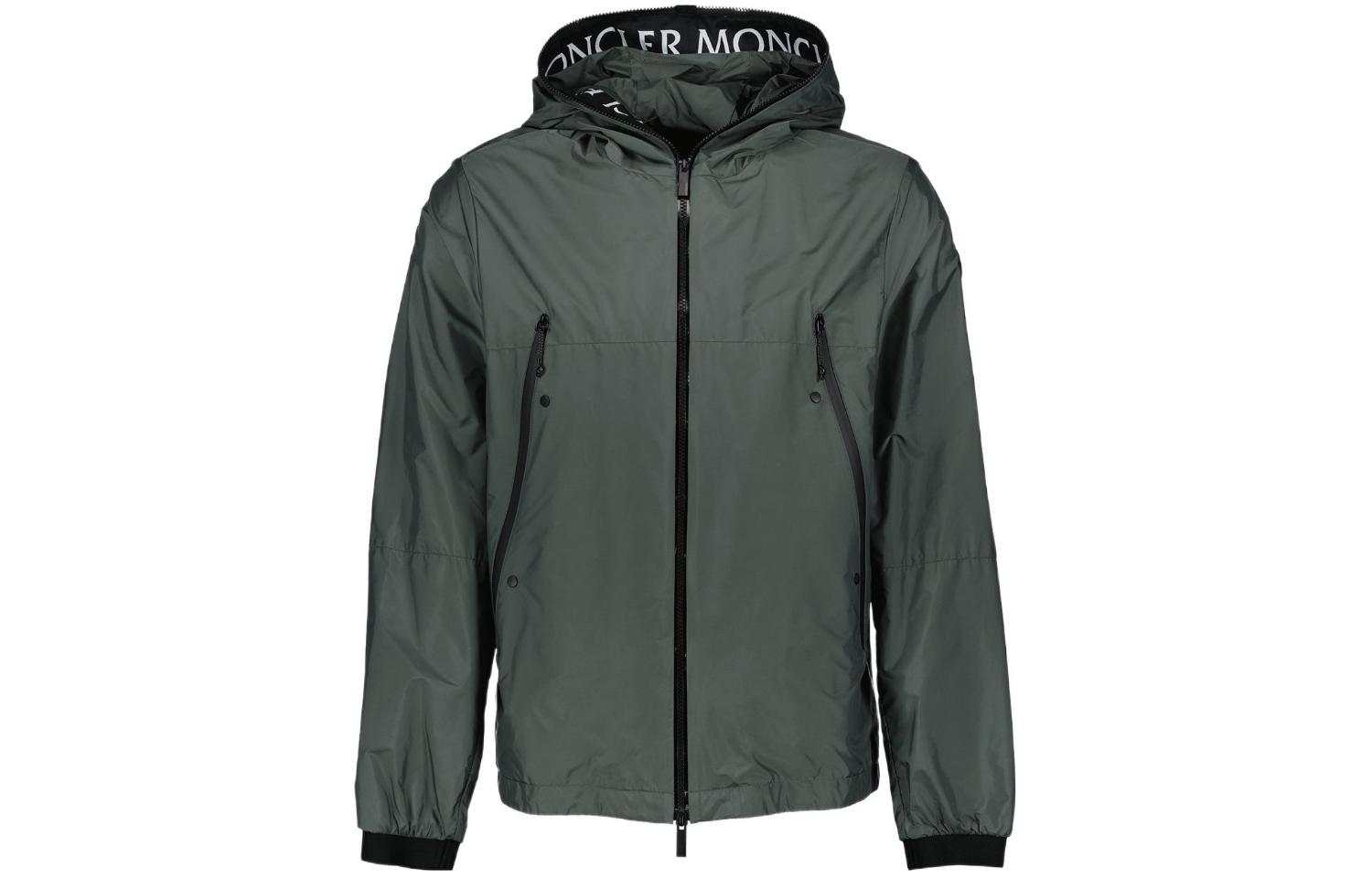 Moncler Gray Letter Print Hooded Jacket I10911A001756835292F