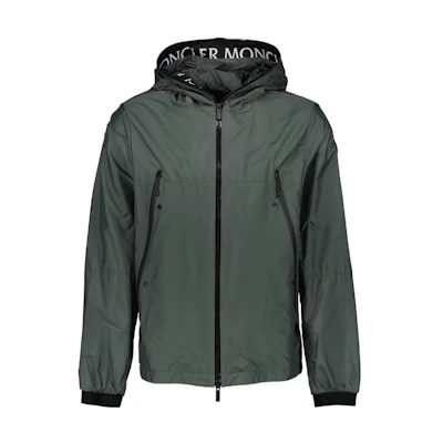Moncler Gray Letter Print Hooded Jacket I10911A001756835292F