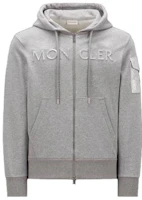 Moncler Gray Loose Fit Hoodie with Letter Print I20918G0000689A2L986 Moncler Gray Loose Fit Hoodie with Letter Print I20918G0000689A2L986