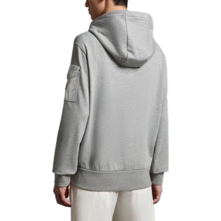 Shop 몽클레르 그레이 루즈핏 레터 프린트 후드티 I20918G0000689A2L986