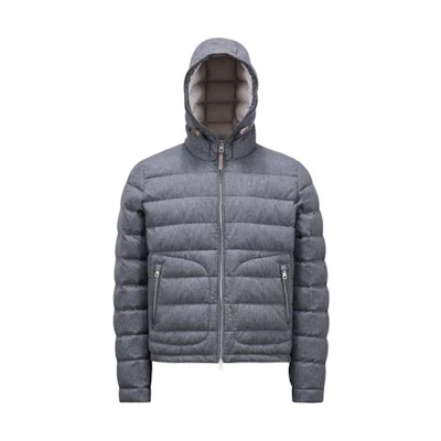 Moncler Gray Solid Color Hooded Loose Fit Zip-Up Jacket J10911A00070596LQ940