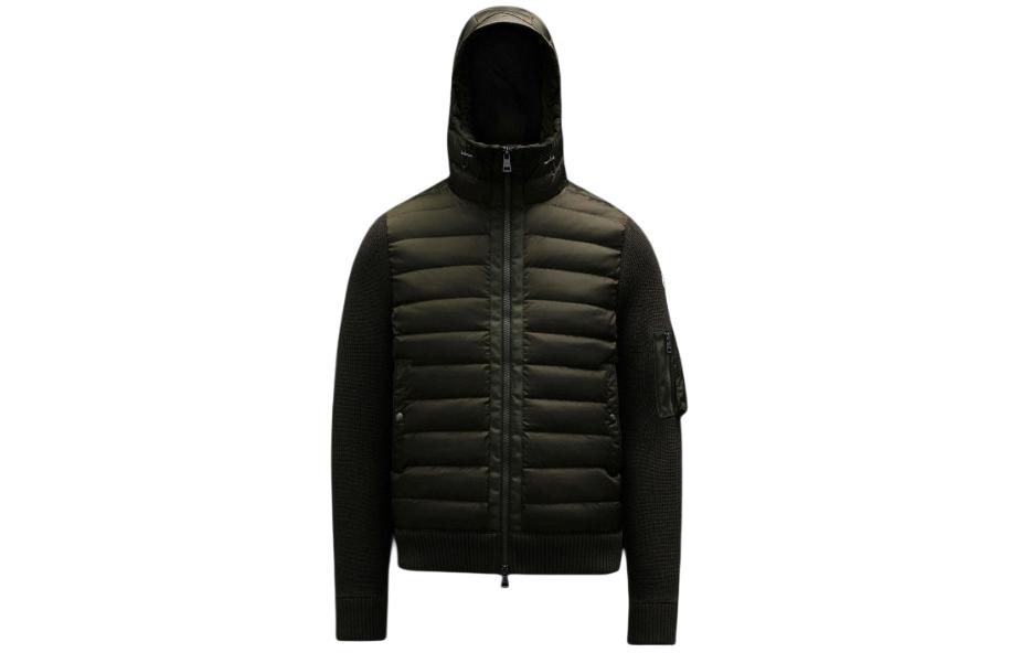 Moncler Green Hooded Zip-Up Down Jacket H20919B50800A9340831